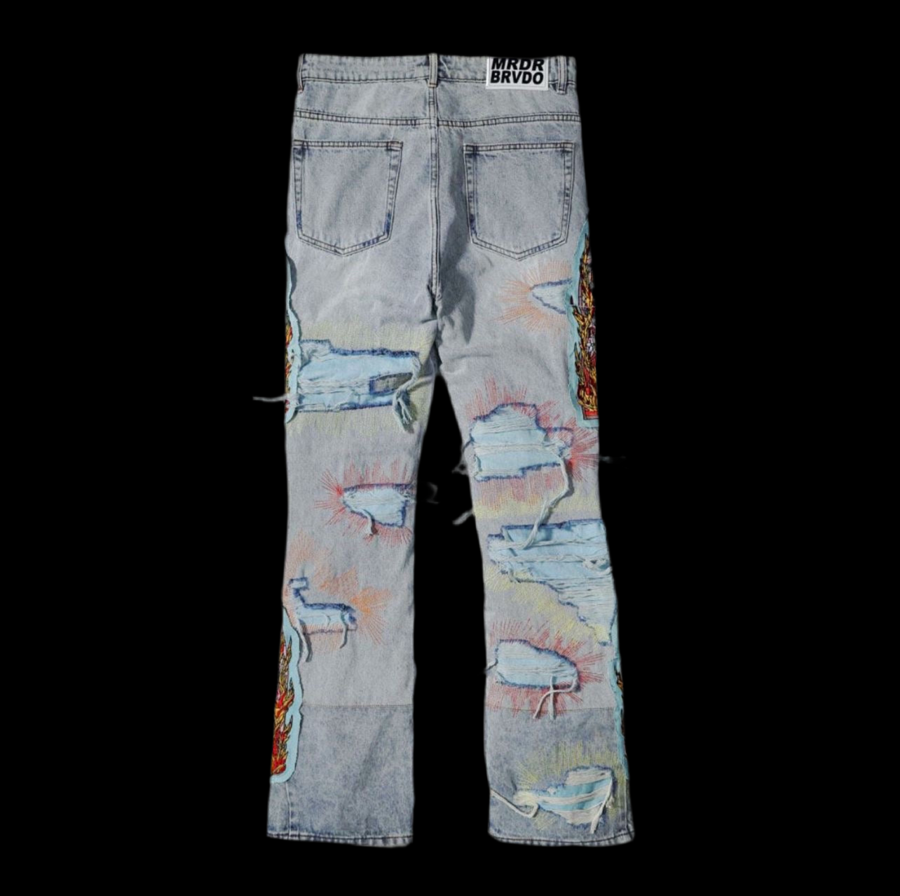 Who Decides War All Over Embroidery Denim Pant